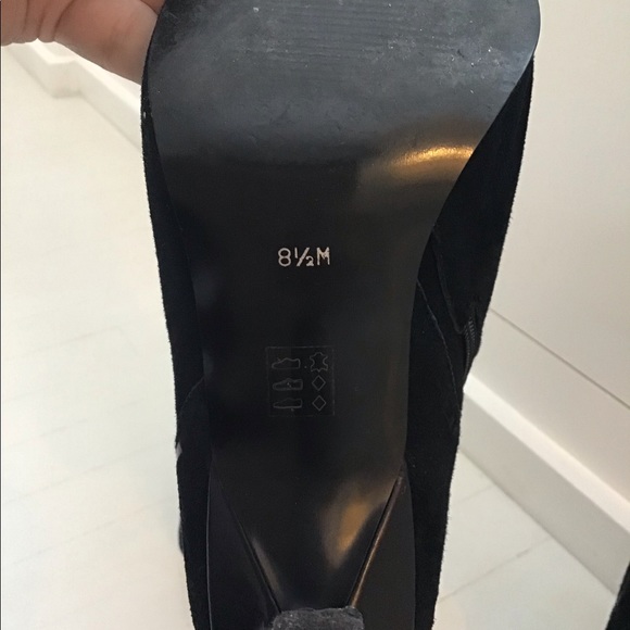 Womens Vintage Suede Laser cut Heeled Dress Boots - Picture 5 of 11